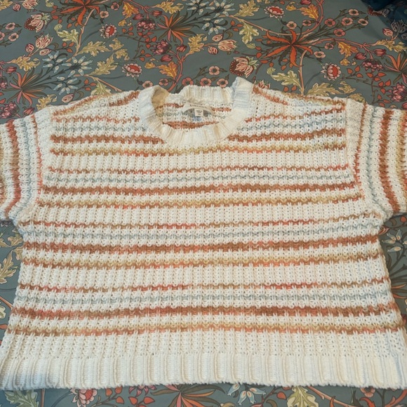 L*Space Pismo Beach Striped Knit Crop Sweater Playa Del Carmen, Sz Large - Picture 5 of 5